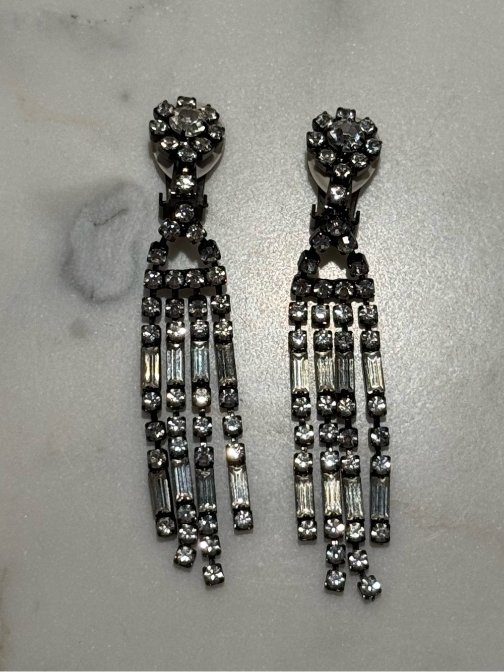 Kenneth Jay Lane Clip-on Earrings in Gunmetal.